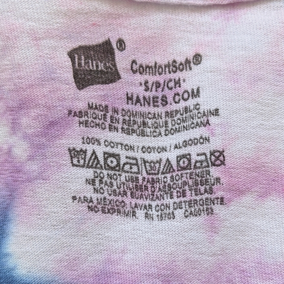 Custom Pastel Tie Dye T-Shirt Pink + Blue | S - Picture 5 of 8